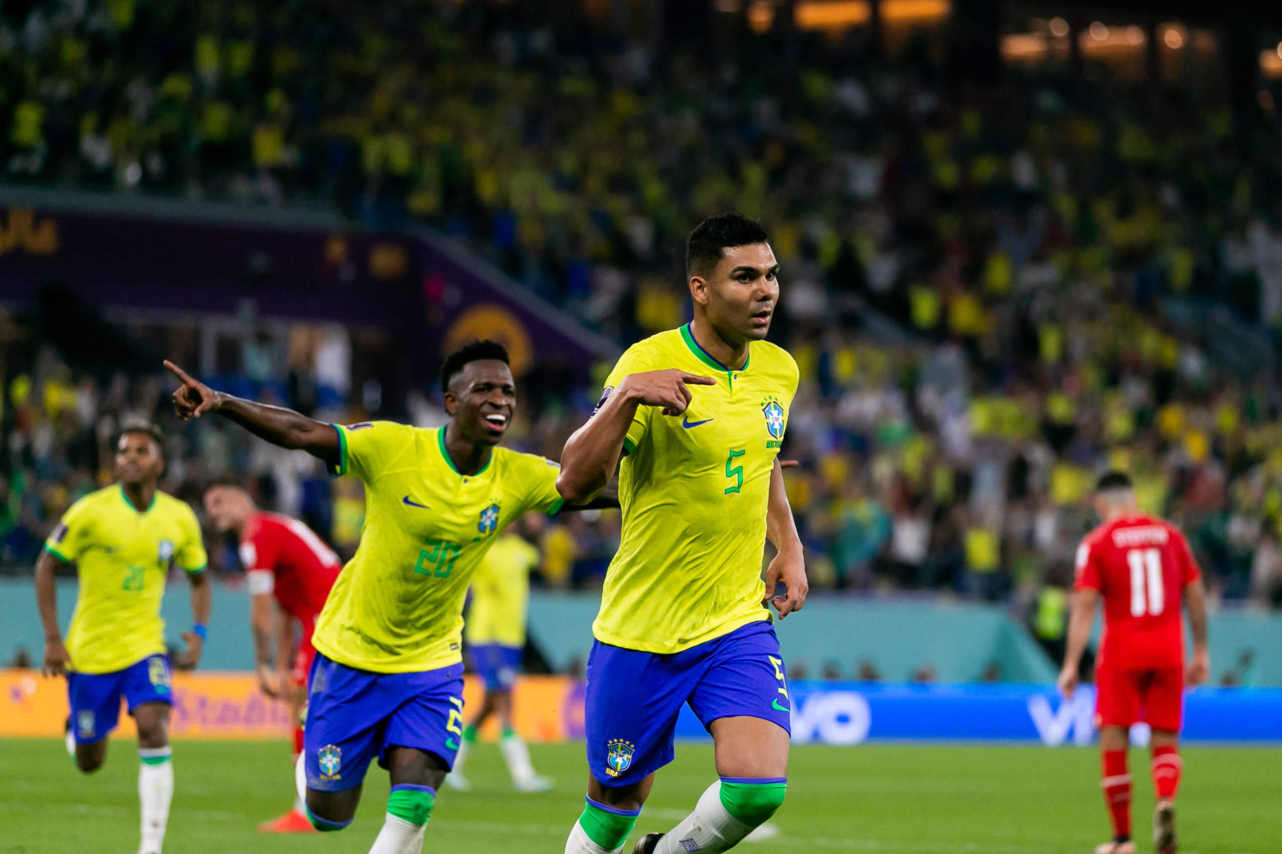 Casemiro comemora o gol da vitória. Créditos: IMAGO / ZUMA Wire